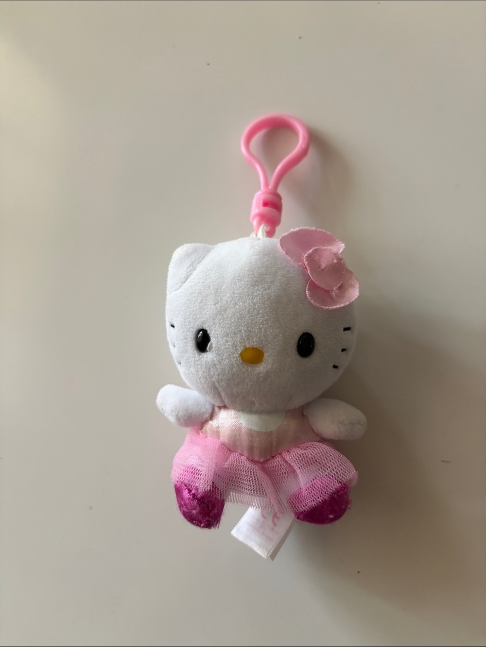 EUC Hello Kitty White and Pink Plush Keychain with Ballerina Dress 💖